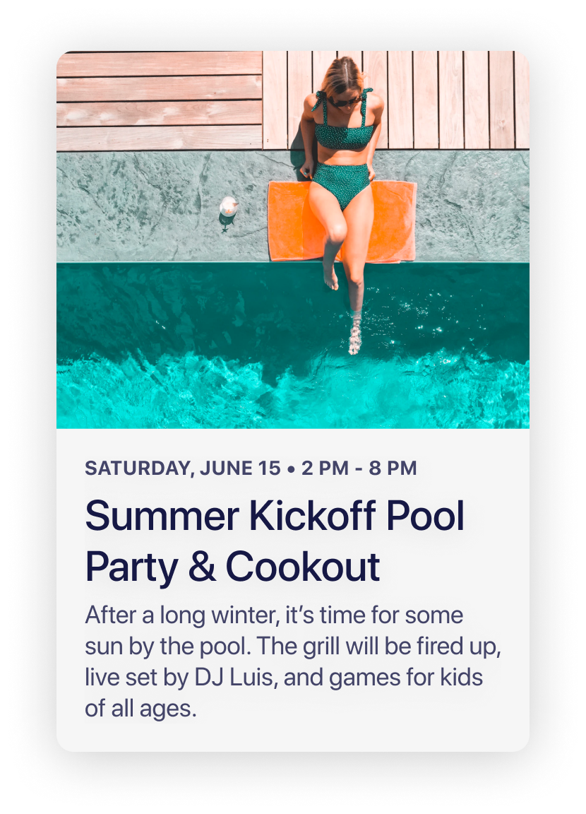 HOAM - Upcoming Activity - Pool Party